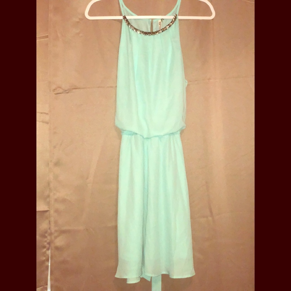Boutique chiffon dress with rhinestone accent NWT